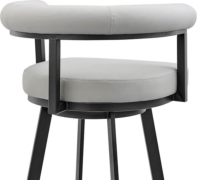 Armen Living Magnolia Swivel Counter Stool in Black Metal - Image 8