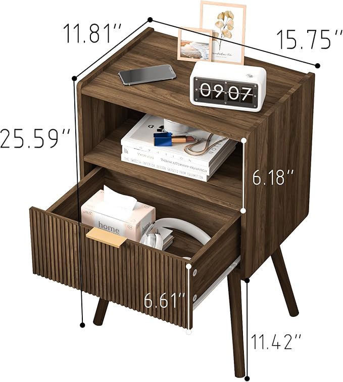Nightstand, Modern Bedside Table - Image 2