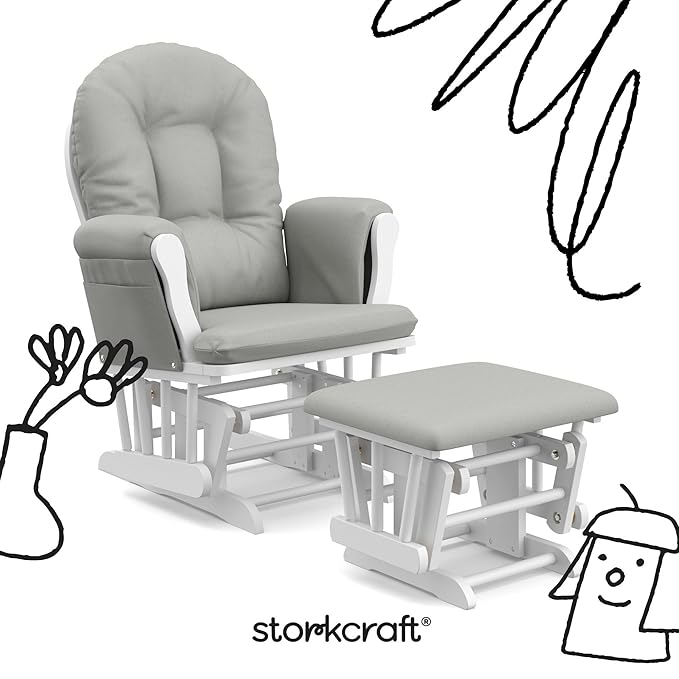 Storkcraft Premium Hoop Glider & Ottoman — GREENGUARD Gold Certified Nursery - Image 3