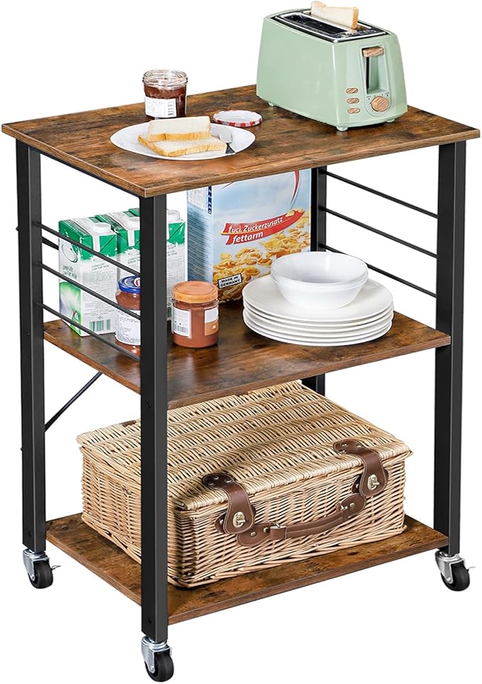 VASAGLE Kitchen Shelf on Wheels, Serving Cart by VASAGLEbySONGMICSHOME