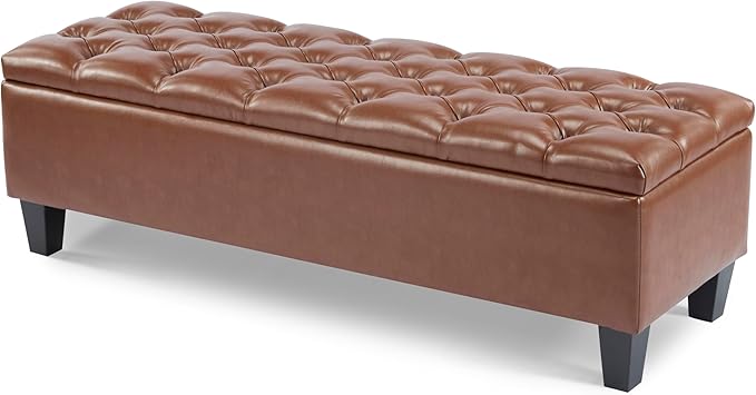 Christopher Knight Home Ottilie Faux Leather Storage Ottoman Bench, Wooden - Image 5