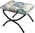 HollyHOME 15" Folding Footrest Stool, Upholstered Small Foldable Ottoman by HollyHOME