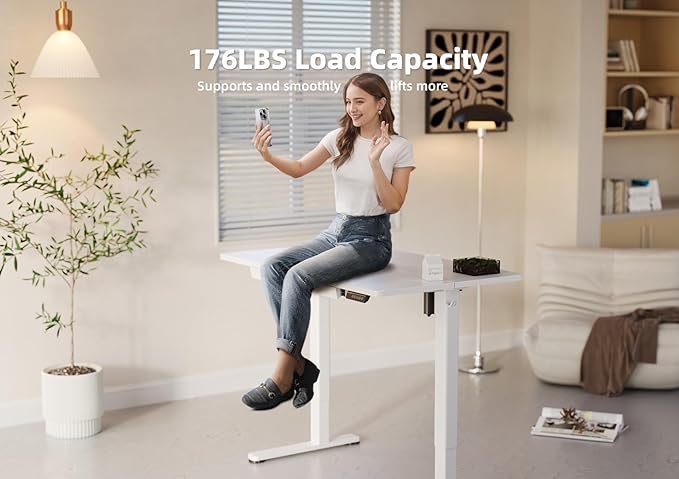YDN Standing Desk with Drawers, 48 x 24 Inch Electric Adjustable Height Stand - Image 7