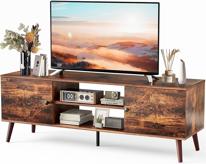 Sweetcrispy TV Stand for 55 60 inch TV, Modern Mid Century Entertainment Center by Sweetcrispy