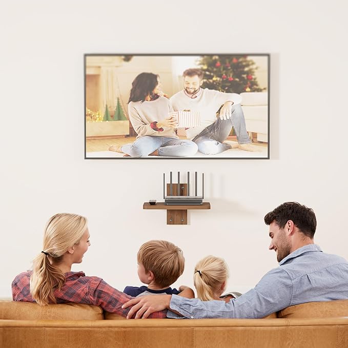 WALI Floating TV Shelves for Wall, Projector Shelf Holds Up to 22lbs, Wooden - Image 2