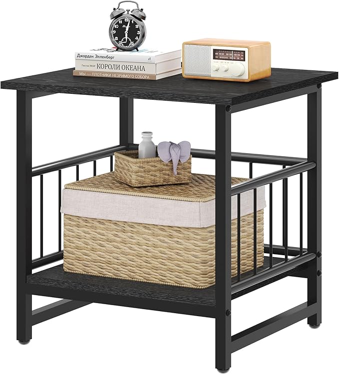 18" Square End Table, Modern Nightstand Side Table, Nightstand - Image 9