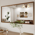 WEER Walnut Framed Mirror for Bathroom, 55x30 Inch Wall Mounted Mirror by WEER