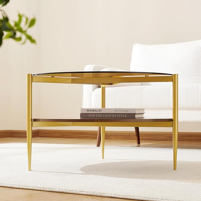 Round Coffee Table, Mid-Century Modern Design, D30*H17 inch, - Image 7