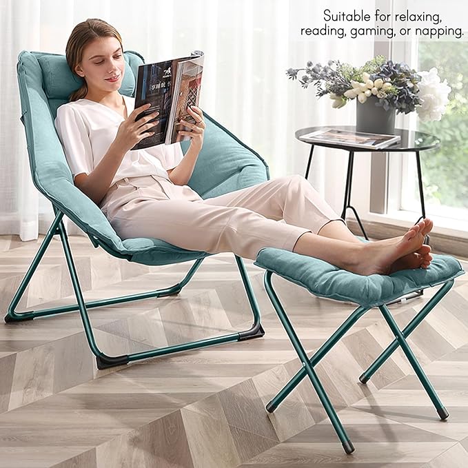 Hexagon Foldable Living Room Chair, Saucer Chair - Image 2