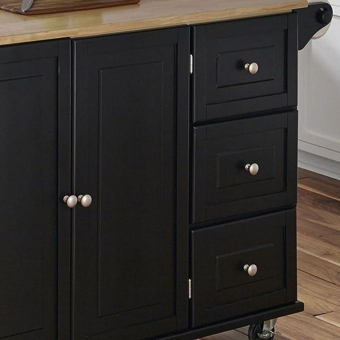 Homestyles Dolly Madison Black Mobile Kitchen Island Cart - Image 7