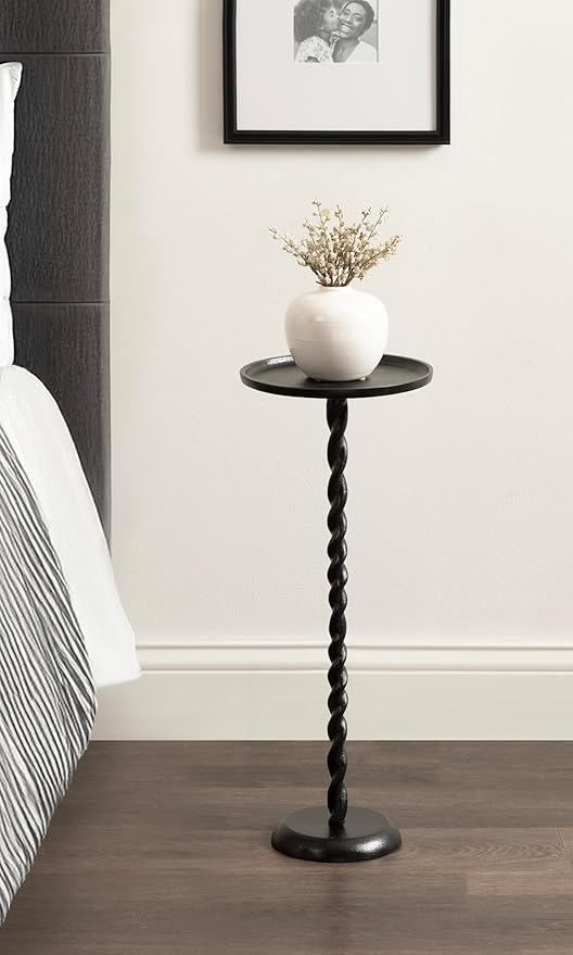 Kate and Laurel Ropa Transitional Round Pedestal Drink Table, Decorative Cast - Image 4
