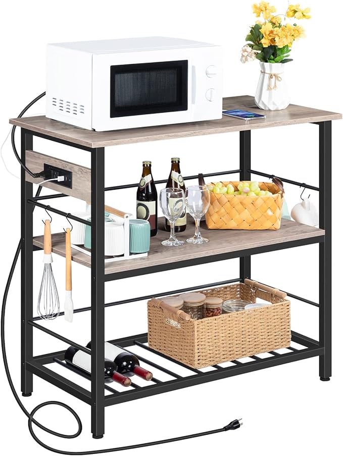 HOOBRO Kitchen Island with Storage, Kitchen Island Table with Power Outlet - Image 9