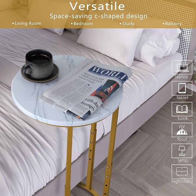 Serteaw C-Shaped End Table, Sturdy Side Table - Image 5