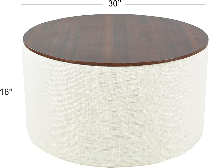 HomePop Modern Fabric Storage Ottoman - Image 3