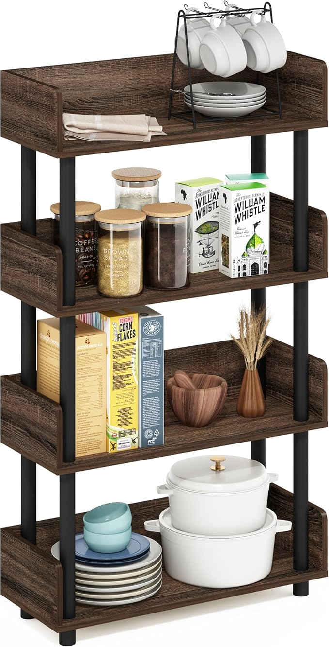 Furinno Turn-N-Tube 4-Tier Multipurposes Display Rack, Open Shelf Rack/Storage by Furinno-FitsYourSpaceFitsYourBudget
