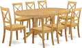 East West Furniture VABO9-OAK-W 9 Piece Modern Dining Table Set Includes an by EastWestFurniture