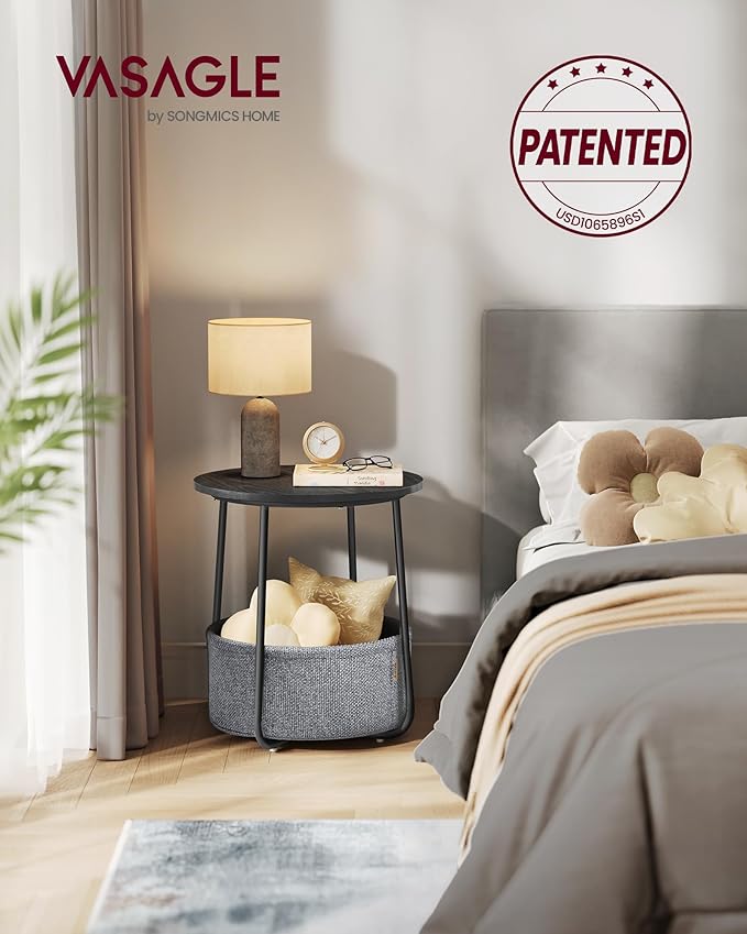 VASAGLE Small Round Side End Table, Modern Nightstand - Image 4
