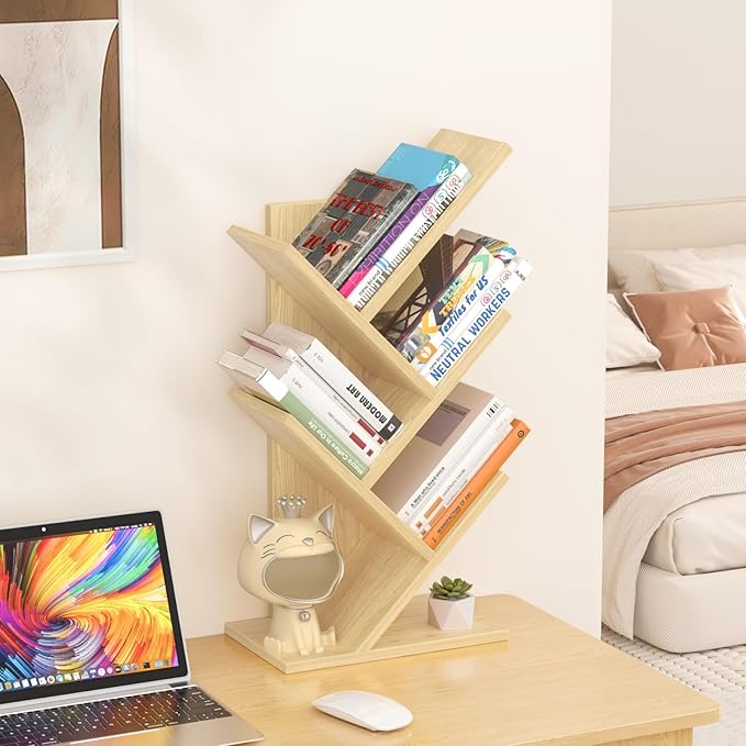 5 Tier Tree Book Shelf, Small Desktop Bookshelf - Image 2