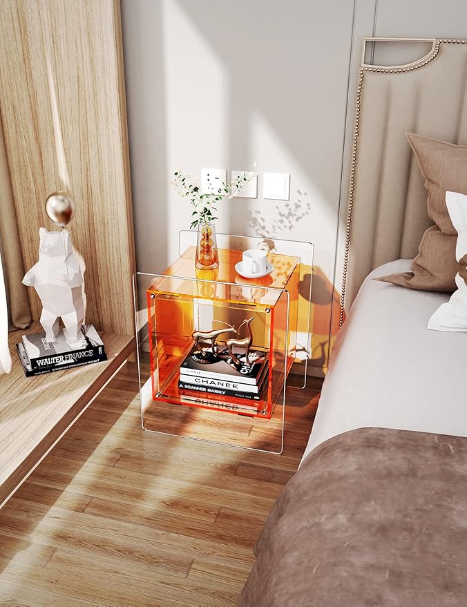 Acrylic Nightstand Colorful Bedside Table - Image 6