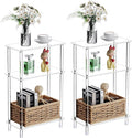 Clear Acrylic Narrow Side Table Set of 2 by Bkemiy