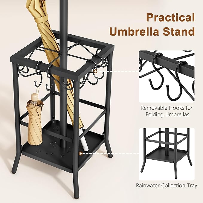 Hoctieon Coat Rack Freestanding, Coat Tree - Image 3