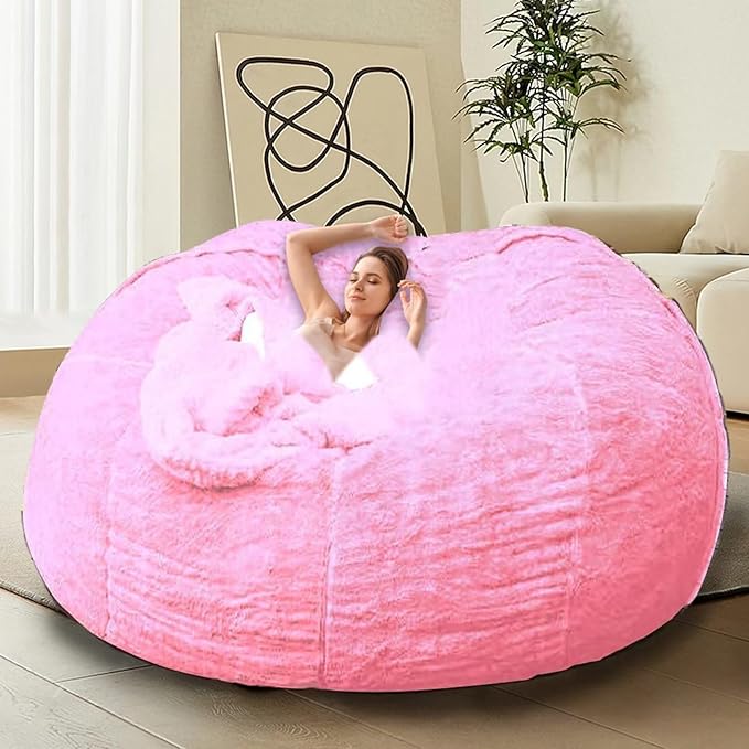 Bean Bag Chair for Adults Kids Without Filling Comfy Oversized Round Beanbag by FunnyFurnitureforYourHous