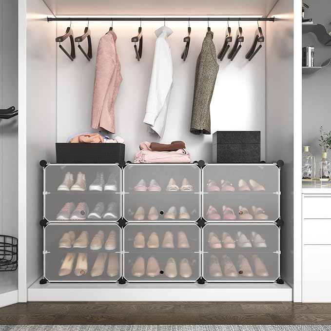 ROJASOP Portable Shoe Rack Organizer 6-Tier Shoe Cabinet 24-Pair shoe Storage - Image 5