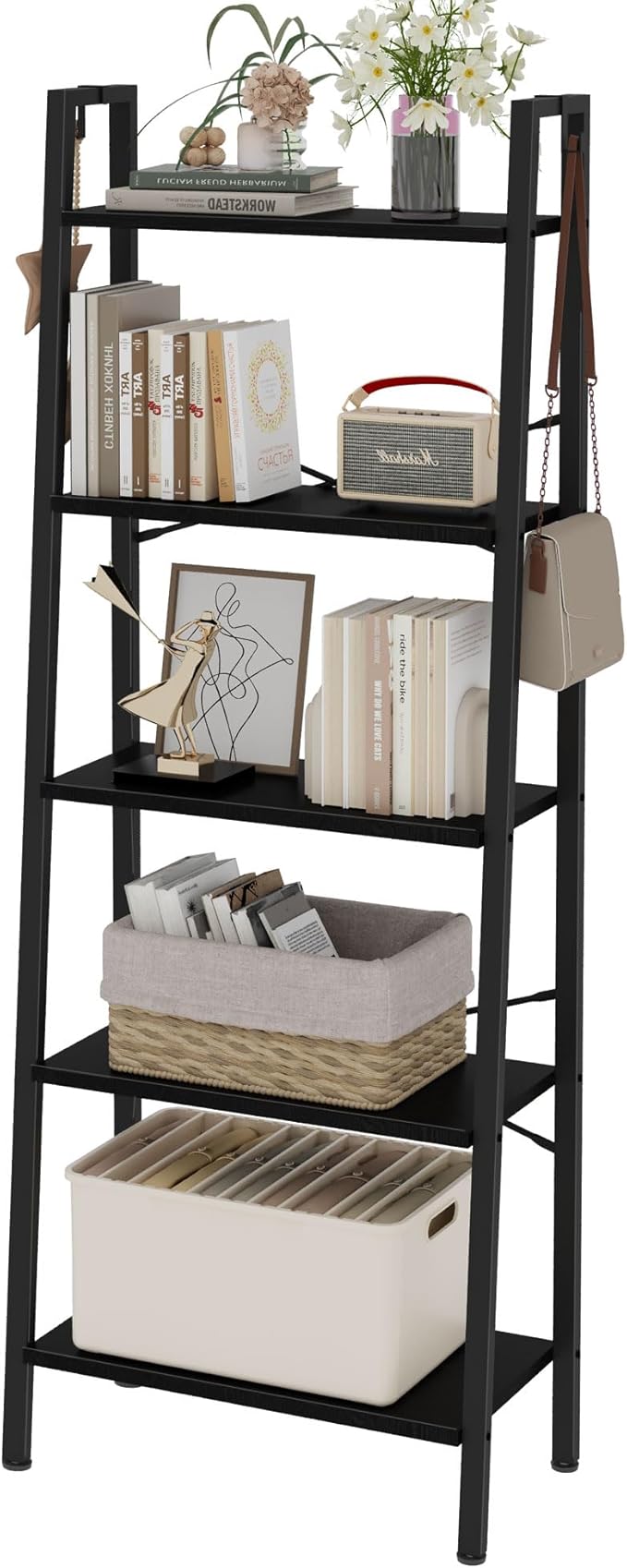 Ladder Shelf, Bookshelf Bookcase, Freestanding Corner Storage Shelve - Image 8