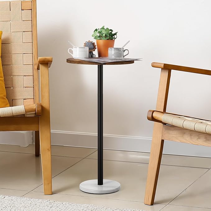 smusei Small Side Table for Small Spaces Round Bar Table - Image 9