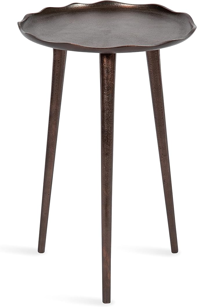 Kate and Laurel Alessia Modern Round Metal Side Table; 15 x 15 x 22; Bronze; - Image 4