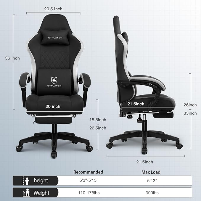 GTPLAYER Gaming Chair, Computer Office Chair - Image 2