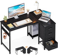 Casaottima L Shaped Desk with 4 Drawers, Reversible Kids Study Table with CPU by Casaottima