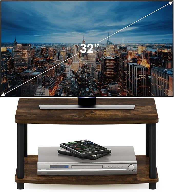 Furinno Turn-N-Tube 2-Tier TV Riser, Small Elevated No Tools TV Stand - Image 6