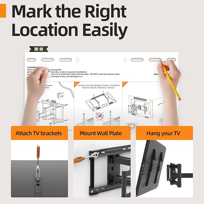 75 85 inch Full Motion TV Wall Mount - Image 6