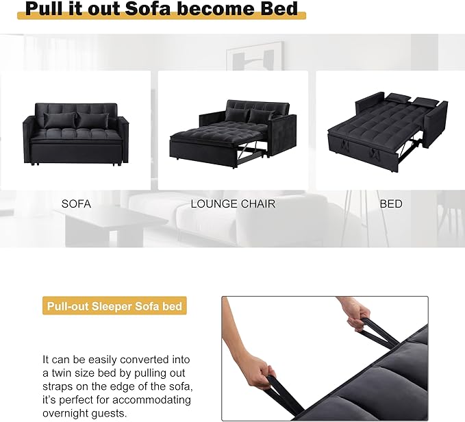 3 in1 Sofa Bed, Pull-Out Sleeper Sofa Bed - Image 6