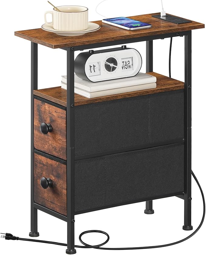 HOOBRO Set of 2 Narrow End Tables - Image 9