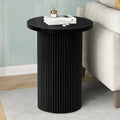 Modern Side Table, 16.93" Fluted Round Pedestal Table by THKSHOUZVintageFurniture