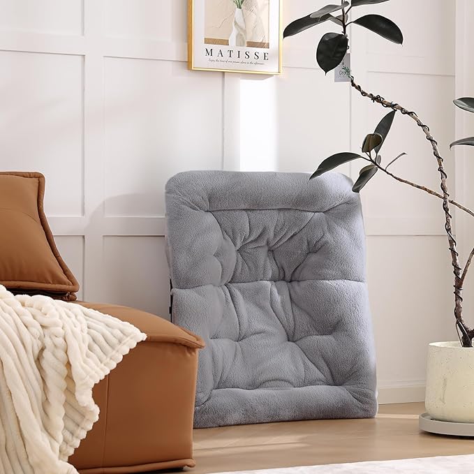Comfy Folded Chair with Ottoman, Oversized Folding Faux Fur Chair Soft Furry - Image 5