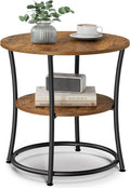 VASAGLE Side Table, 2-Tier Round End Table, Nightstand by VASAGLEbySONGMICSHOME