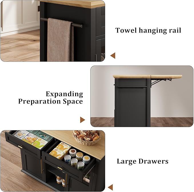 Mobile Modern Storage Island, Rolling Kitchen Island - Image 3