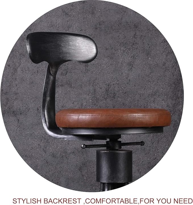 Diwhy Industrial Vintage Bar Stool, Kitchen Counter Height Adjustable Pipe Chair - Image 7