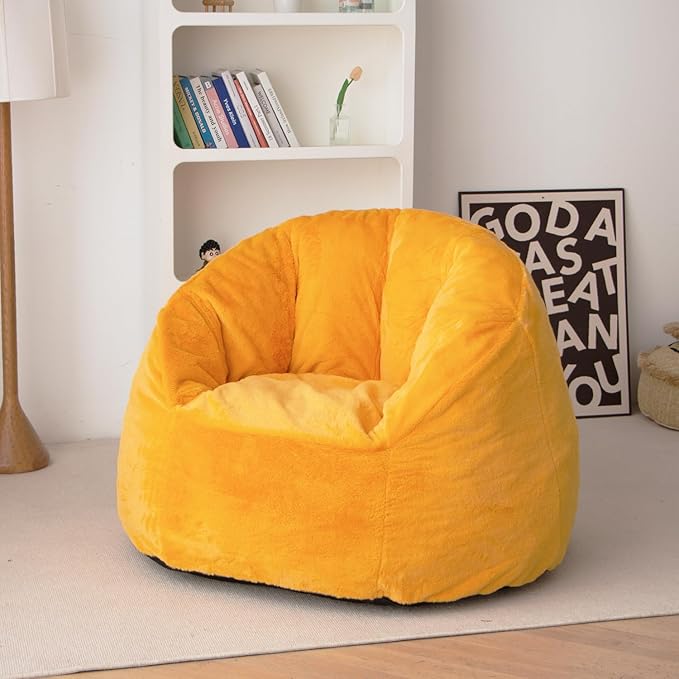 N&V Large Shell Bean Bag Chair, Adult Size Bean Bag Sack, Foam Filling - Image 3