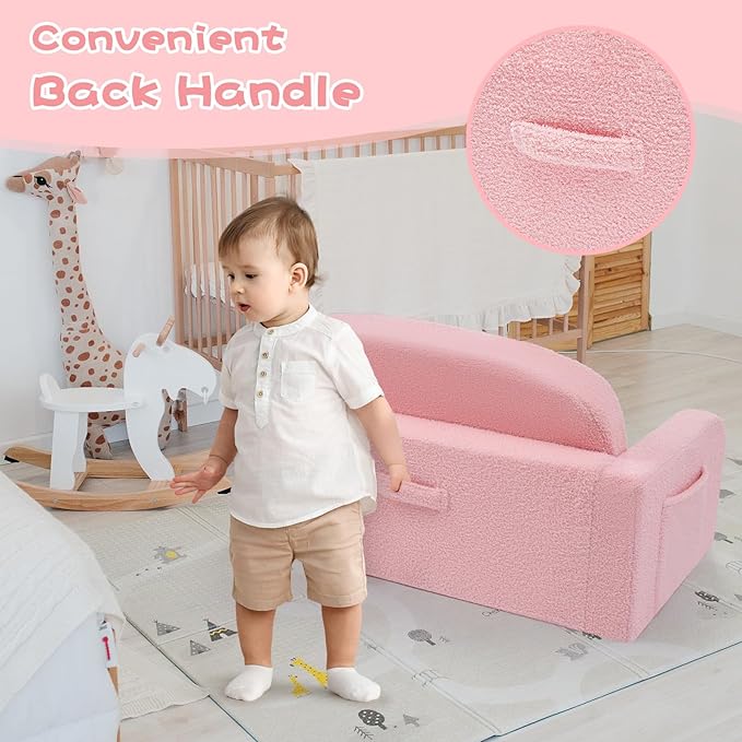 Extra Wide Kids Couch, 2-in-1 Soft Toddler Couch - Image 5