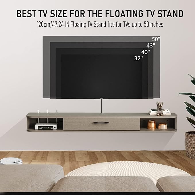 Pmnianhua Floating TV Stand, Floating TV Shelf - Image 7