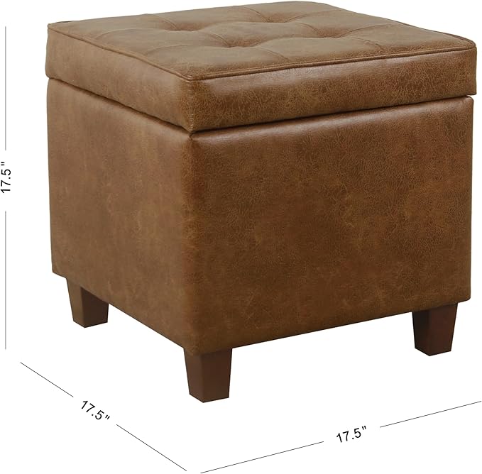 HomePop Square Tufted Storage Ottoman - Image 3