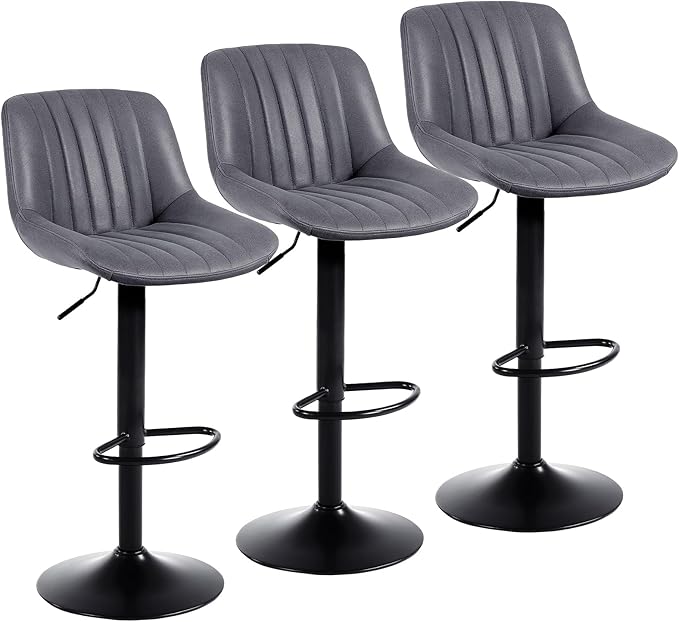 Bar Stools Set of 3, Swivel Counter Height Barstools by Youhauchair