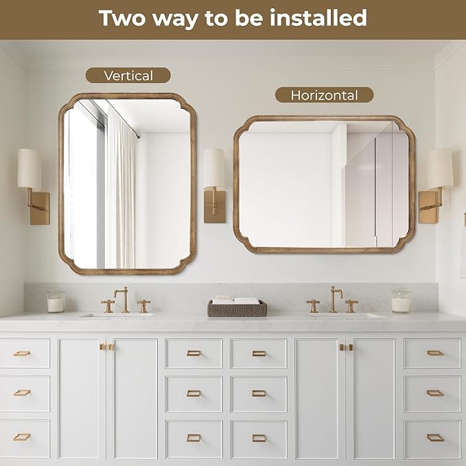 WallBeyond 30" x 40" Rounded Corner Arch Wall Mirror - Image 7