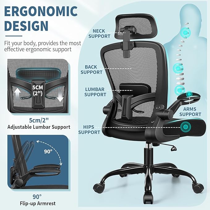 FelixKing Ergonomic Office Chair, Headrest Desk Chair - Image 4