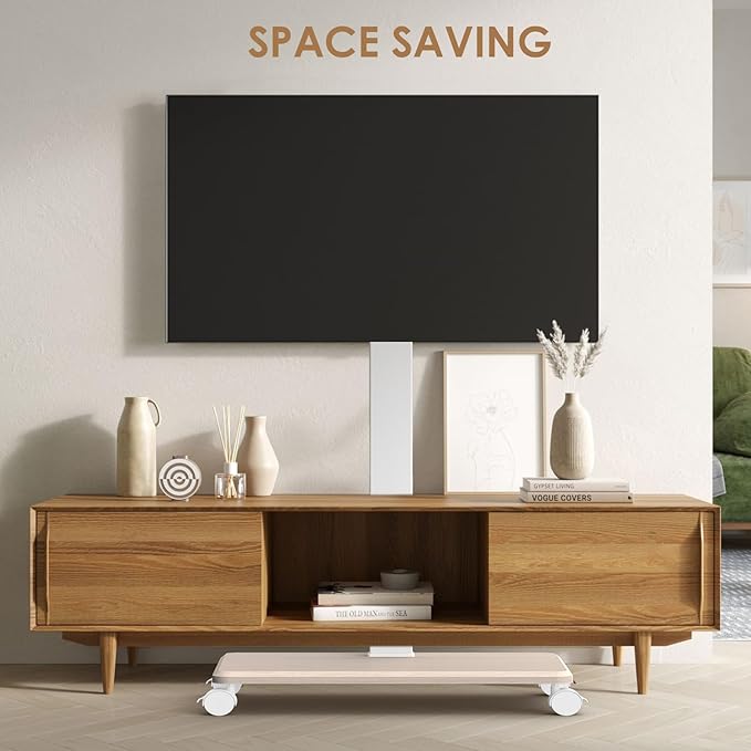 Rolling TV Stand with Power Outlet, Swivel Mobile Portable TV Cart - Image 8