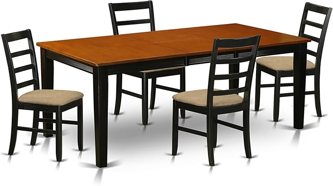 East West Furniture QUPF5-BCH-C 5 Piece Dining Room Table Set Includes a by EastWestFurniture